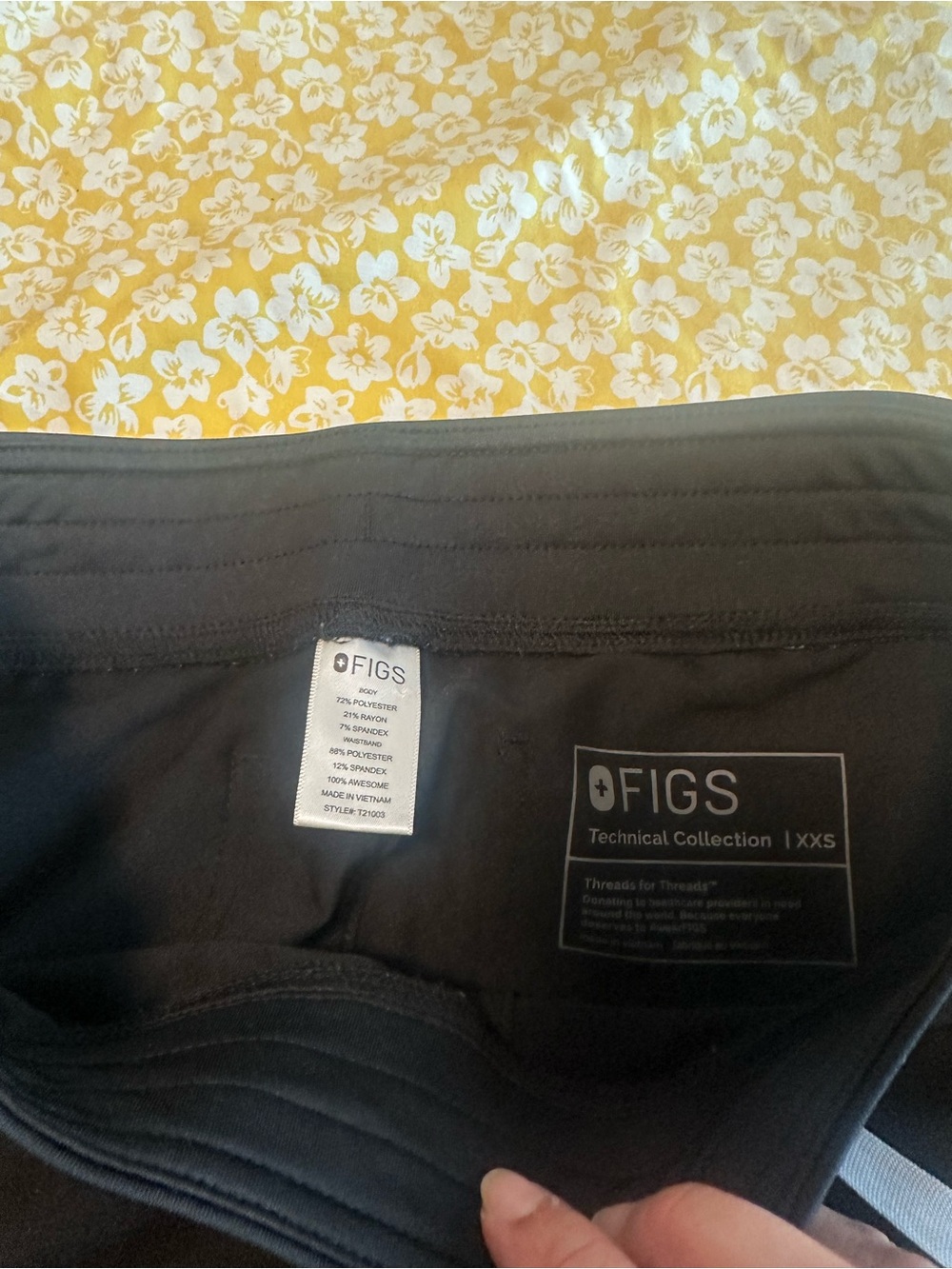 Figs Black Technical Collection XXS Leggings